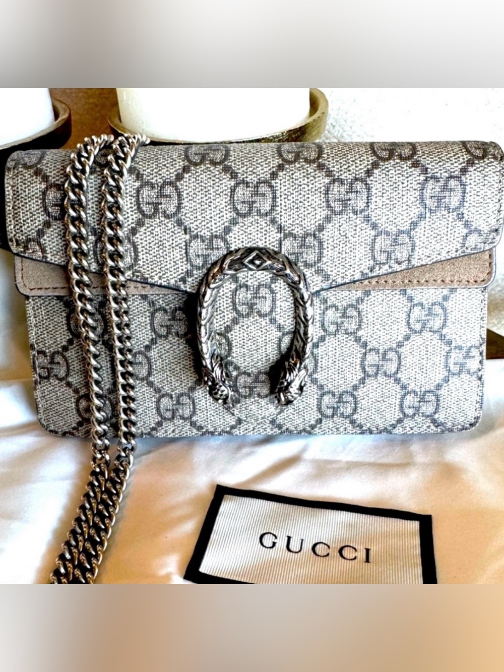 Authentic Gucci GG Supreme Monogram  Canvas Mini
Dionysus bag